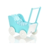 Landau de Poupée en Bois Blanc Turquoise