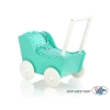 Landau de Poupée en Bois Menthe Blanc