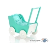 Landau de Poupée en Bois Menthe Blanc