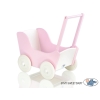 Landau de Poupée en Bois Rose Blanc