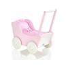 Landau de Poupée en Bois Rose Blanc
