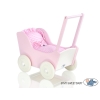 Landau de Poupée en Bois Rose Blanc