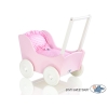 Landau de Poupée en Bois Rose Blanc