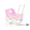 Landau de Poupée en Bois Rose Blanc