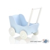 Landau en Bois pour Poupée Blanc Bleu