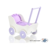 Landau en Bois pour Poupée Blanc Lila