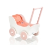 Landau en Bois pour Poupée Blanc Rose Poudré