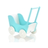 Landau en Bois pour Poupée Blanc Turquoise