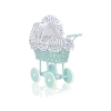 Landau en Osier Bébé Jouet Menthe Blanc Noir à Pois
