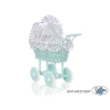Landau en Osier Bébé Jouet Menthe Blanc Noir à Pois