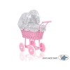 Landau en Osier pour Poupée  Rose