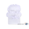 Landau en Rotin pour Poupée avec Textile Menthe Blanc