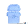 Landau Poupée en Osier Blanc Bleu Lila à Pois