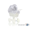 Landau Poupée en Osier Blanc Gris à Pois