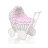 Landau Poupée en Osier Rose à Pois
