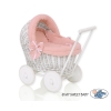 Landau Poupée en Osier Rose Poussiéreux