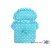 Landau Poupée en Osier Turquoise à Pois