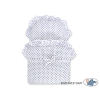 Landau Poupée en Rotin Blanc Bleu Marine à Pois Rose Poussiéreux