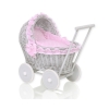Landau Poupée en Rotin Rose Gris à Pois