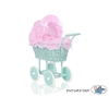 Landau pour Poupée en Osier Menthe Rose à Pois
