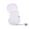 Landau Poussette de Poupée en Osier Blanc Gris