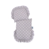Landau Poussette de Poupée en Osier Blanc Gris à Pois