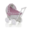 Landau Poussette de Poupée en Osier Gris Violet Pastel