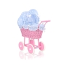 Landau Poussette de Poupée en Osier Rose