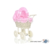 Landau Poussette de Poupée en Osier Rose