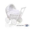 Landau-poussette pour Poupée en Osier Blanc