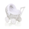 Landau-poussette pour Poupée en Osier Blanc
