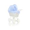 Landau-poussette pour Poupée en Osier Bleu à Pois