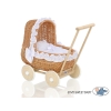 Landau Poussettes Poupée en Osier Naturel Blanc