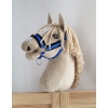 Licol avec Fourrure Noire pour Cheval  Bâton  A3 Bleu