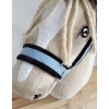 Licol avec Fourrure Noire pour Cheval  Bâton  A3 Bleu Clair