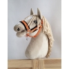Licol avec Fourrure Noire pour Cheval  Bâton  A3 Orange