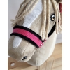 Licol avec Fourrure Noire pour Cheval  Bâton  A3 Rose Foncé