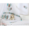 Linge de Lit Bébé Parure 11 pcs avec Ciel Brun Rayures