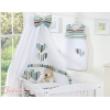 Linge de Lit Bébé Parure 11 pcs avec Ciel Brun Rayures