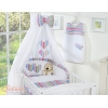 Linge de Lit Bébé Parure 11 pcs avec Ciel Lila Rayures Cœurs