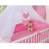 Linge de Lit Bébé Parure 11 pcs avec Moustiquaire Rose à Carreaux Cœurs