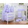 Linge de Lit Bébé Parure 11 pcs  Ciel Lila à Pois Cœurs