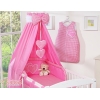 Linge de Lit Bébé Parure 11 pcs  Ciel Rose à Carreaux pour Fille