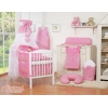 Linge de Lit Bébé Parure 11 pcs  Ciel Rose à Carreaux pour Fille