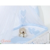 Linge de Lit Bébé Parure 11 pcs  Moustiquaire Bleu à Carreaux Cœurs