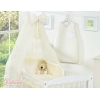 Linge de Lit Bébé Parure 11 pcs  Moustiquaire Crème Cœurs