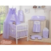Linge de Lit Bébé Parure 11 pcs  Moustiquaire Lila Cœurs