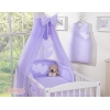 Linge de Lit Bébé Parure 11 pcs  Moustiquaire Lila Cœurs
