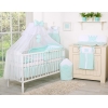 Linge de Lit Bébé Parure 11 pcs Moustiquaire Menthe Prince / Princess