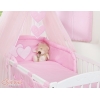 Linge de Lit Bébé Parure 11 pcs  Moustiquaire Rose Cœurs
